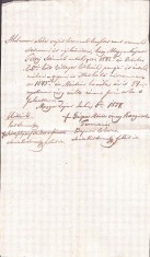 A3751N Zălogire de păm&acirc;nt pentru un &icirc;mprumut de bani, 1854, T&acirc;rgu Lăpuș, limba maghiară, h&acirc;rtie cu filigran No 3 1840