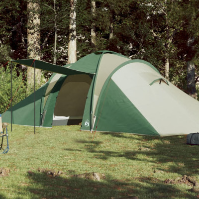 vidaXL Cort de camping cupolă pentru 6 persoane, verde, impermeabil foto