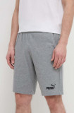 Puma pantaloni scurți din bumbac culoarea gri, melanj 586706