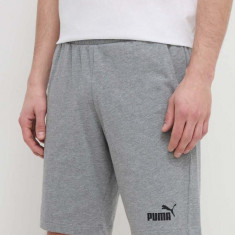 Puma pantaloni scurți din bumbac culoarea gri, melanj 586706