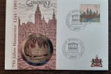 GERMANIA - FDC SI MEDALIE - ANIVERSARE 750 ANI HANNOVER 1241-1991, STARE PROOF