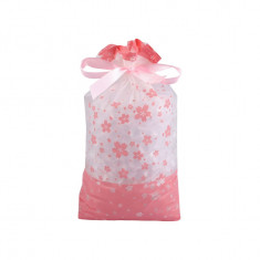 Set 5 pungi cu panglica pentru cadou Crisalida, 23 x 34 cm, Transparent roz