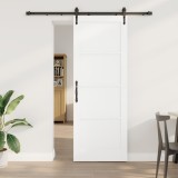 Ușă glisantă vidaXL cu set de accesorii Alb 78x211 cm Lemn masiv Pin