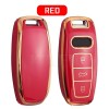 Husa Cheie Audi Q8 A8 SmartKey TPU+PC Rosu Cu Contur Gold AutoProtect KeyCars, Oem