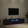 VidaXL Cabinet TV 2 pcs Negru 180 x 35 x 40 cm Lemn compozit 3333062
