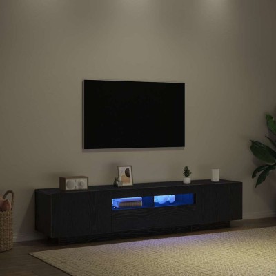 vidaXL Cabinet TV 2 pcs Negru 180 x 35 x 40 cm Lemn compozit 3333062 foto