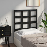 Tăblie de pat, negru, 80,5x4x100 cm, lemn masiv de pin, vidaXL
