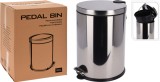 Cos de Gunoi cu Pedala, 30L, Otel Inoxidabil