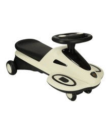 Masinuta Fara Pedale Cu Lumini si sunete, Swing Car, bej - negru, 74 cm