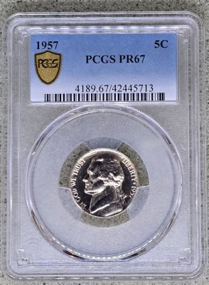 5 Cents 1957 PCGS PR67 foto