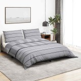 Set husă pilotă bumbac vidaXL, gri, 140x200 cm + față de pernă 50x75 cm, moale, confortabil, Oeko-Tex Standard 100