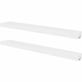 Cumpara ieftin Rafturi de perete suspendate, 2 buc, depozitare carti/DVD, alb, MDF