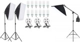 Cumpara ieftin Kit de 3 softboxuri cu macara, soclu de 4 becuri, 3 trepiezi reglabili 200 cm, 12 becuri de 150W, Dactylion