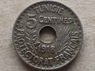 TUNISIA-5 CENTIMES 1918 foto