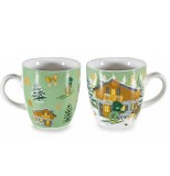Set 2 cani Craciun portelan multicolor in cutie cadou II &Oslash; 5,5 x 6 H, 70 ml