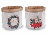Cumpara ieftin Set 2 cosuri Craciun textil multicolor &Oslash; 18 cm x 22 H
