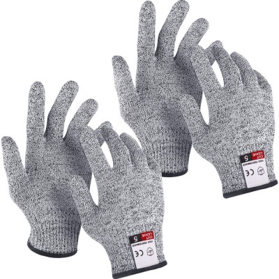 Set 2 perechi manusi anti-taiere, TopGearWorld, HPPE/Spandex/Nylon, M, Gri foto