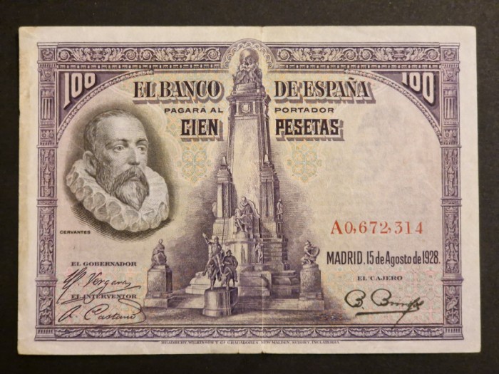 Spania 100 pesetas 1928 VF