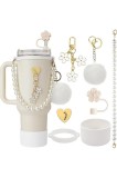 Set accesorii Stanley Cup, cizma din silicon, lanț, cizmă pentru sticlă, breloc, c&acirc;rlig &icirc;n formă de inimă &ndash; Multi