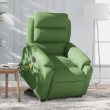 Cumpara ieftin Fotoliu electric masaj rabatabil verde deschis, catifea