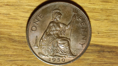 Anglia Marea Britanie -raritate pt cunoscatori- 1 penny 1950 a/UNC -f valoroasa! foto