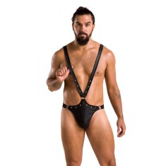 Body Harry din Piele Ecologica, Negru, L/XL