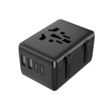 Adaptor pentru Priza PD20W, 2 x USB, 2 x Type-C, EU, UK, AUS, US - Techsuit (HHT203A) - Black
