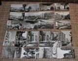 Lot 22 vederi imagini din Bucuresti alb-negru RPR necirculate carte postala