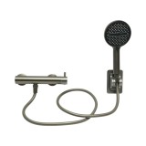 Set baterie dus monocomanda cu para, furtun si suport, grafit mat