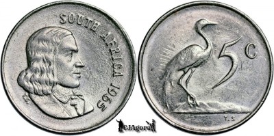1965, 5 Cents (Hern#D85) - Africa de Sud foto