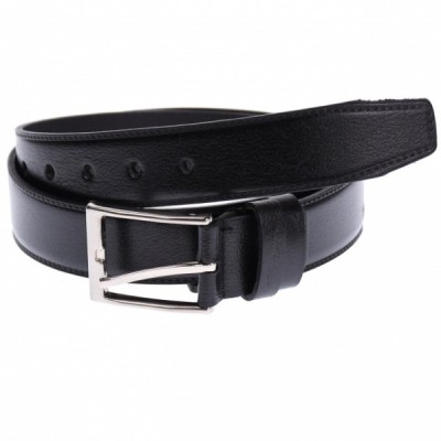 Curea barbati, casual-eleganta, din piele naturala, cusatura, negru, 3.6cm - LS102N foto