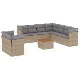 Cumpara ieftin Patio Sofa Set 10-Locuri Amestec de bej si gri deschis