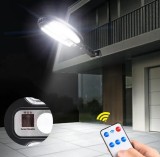Комплект 4 соларни лампи 100 LED SMD, 30W, сензор за движение, дистанционно управление, 3 режима на светене, бутон ON/OFF, Oem