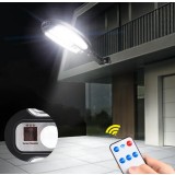 Комплект 4 соларни лампи 100 LED SMD, 30W, сензор за движение, дистанционно управление, 3 режима на светене, бутон ON/OFF