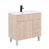 Dulap de baie cu chiuveta Leziter Neo 80, stejar sonoma, 82 cm