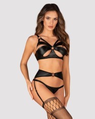 Set Lenjerie Sexy Armares 3 Piese, Negru, XS/S