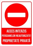 Indicator pentru acces interzis persoanelor neautorizate proprietate private