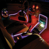 Fir cu lumina ambientala pentru auto neon flexibil 32 mm culoare rosu