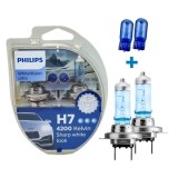Set becuri halogen H7 + W5W 12V 55W Philips White Vision Ultra 506062 12972WVUSM