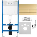 Cadru WC &icirc;ncastrat Rea cu buton T Brush Gold