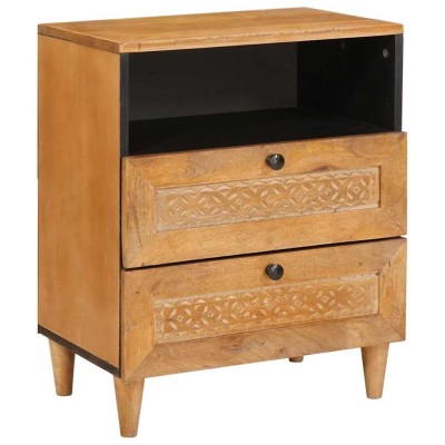 vidaXL Noptieră Maro deschis 50 x 33 x 60 cm Lemn masiv de mango 4018090 foto