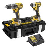 Set 2 scule profesionale pe acumulator DeWALT DCK266P2, 18V, motor fara perii, masina de gaurit DCD796, masina de insurubat cu impact DCF887, 2x acumu