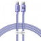 Cablu Date si Incarcare USB-C - USB-C Baseus Crystal Shine Series, 100W, 1.2m, Mov CAJY000605