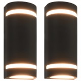 Lămpi de perete pentru exterior 2 buc. negru 35 W semirotund, vidaXL