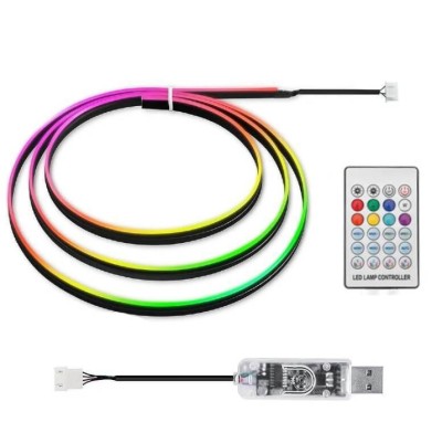 Lumina ambientala auto curcubeu, banda acrilica 110cm, mod Symphony, alimentare USB, BZRSH foto