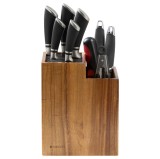 Suport cutite Navaris din lemn de acacia, cu suport pentru ustensile, NAV000012YH003C