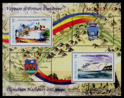 RO 2007 LP 1790 c &amp;quot;Emisiune Rom./Serbia- Vapoare si Porturi&amp;quot; ,colita 416 , MNH foto