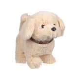 Catelus cu sunet si miscare, 18 cm, Bej cu zgarda, ATU-088372, Oem