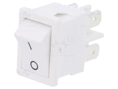Rocker Switch DPST Albă 6A 250V IP40 foto