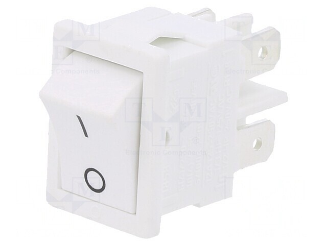 Rocker Switch DPST Albă 6A 250V IP40